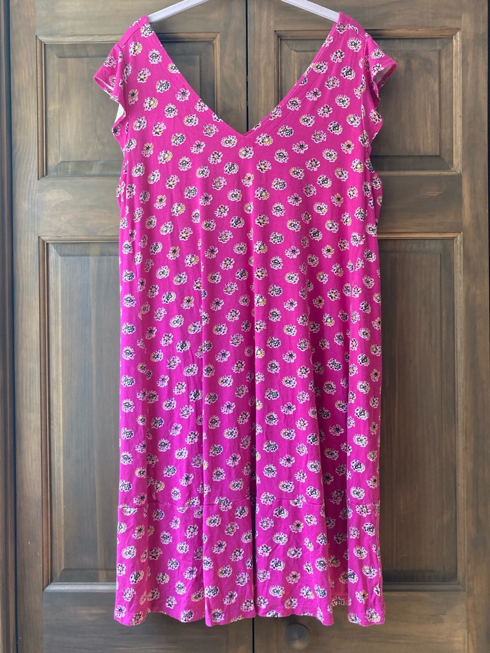 Loft Plus Soft & Stretchy Pink V-Neck Dress 14
